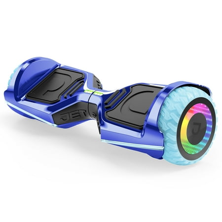 Jetson Rave Hoverboard | Weight Limit 220 lb, 12+ | Blue | Built-in Bluetooth Speaker, Full Spectrum Customizable LED Light-Up Wheels | 12 MPH | 10 Mi Range | 4 Hr Charge Time |24V, 4.0Ah Lithium-Ion