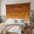 thumbnail image 3 of Orange Ombre Stripes Large Tapestry for Bedroom Wall Hanging Tapestry,Farmhouse Retro Abstract Waves Art Ceiling Backdrop Tapestries Poster Blanket Wall Decor for Teens Room Living Room 85" x 90", 3 of 8