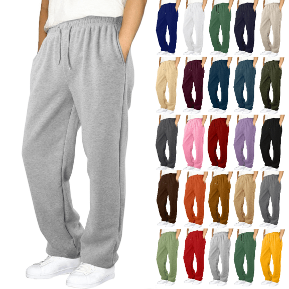 Tsivenald Boys Sweatpants Casual Straight Leg Pants with Pockets Elastic Waist Drawstring Sports Sweat Pants Fall Winter Trendy Trousers for Toddler Boys (4-15 Years,Size 120)