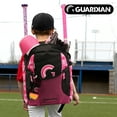 thumbnail image 3 of Guardian Baseball Backpack for Youth, Softball Bag for Girls, Durable Bat Bags Baseball Youth Boys and Girls, TBall Bag – Includes Hook to Hang on Fence - White/Pink Tie Dye, 3 of 8