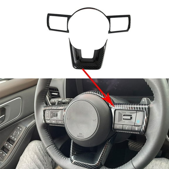 Carbon Fiber Steering Wheel Button Cover Trim for Nissan X-Trail 2021-2023