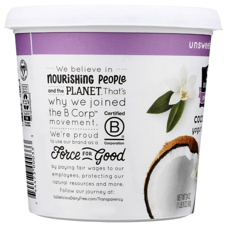 So Delicious Dairy Free Unsweetened Vanilla Coconut Milk Yogurt