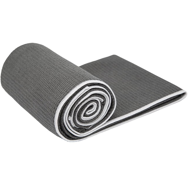 Toalla de yoga Shandali Stickyfiber, silicona caliente, 60 x 183 cm, gris