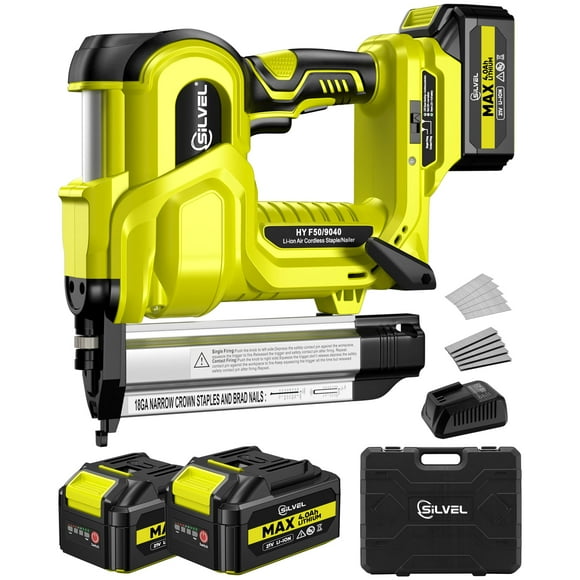 Clavadora Inalámbrica 2 en 1 SILVEL 21V para Clavos y Grapas de 2"