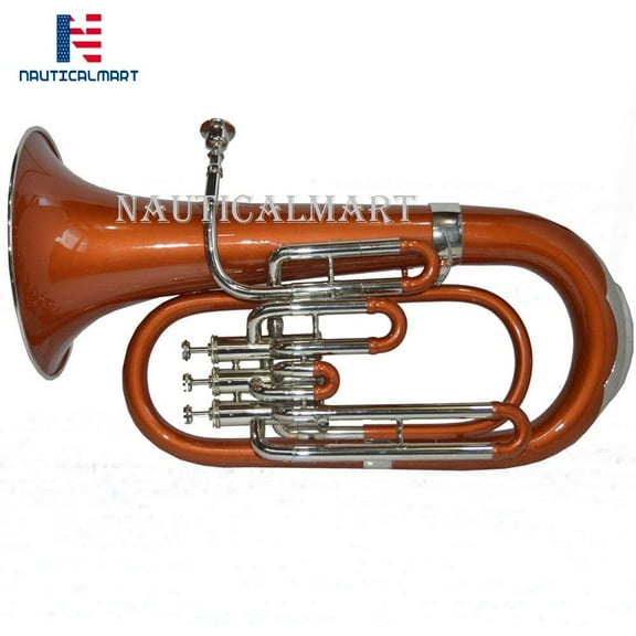 NauticalMart bb pitch euphonium copper brass color 3 valve with free case