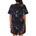 thumbnail image 6 of Fuzoiu Rainbow Wings Majestic Dragon Print Women's Short-Sleeved Pajama Set,Lounge Sleepwear Set,Womens Pajama Sets 2 Piece,Button-Up Top and Shorts with Pockets-3X-Large, 6 of 7