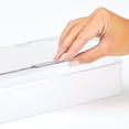 thumbnail image 4 of mDesign Plastic Stackable Organizer Container Bin Box, Hinged Lid - White/Clear, 4 of 7