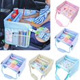 thumbnail image 2 of Bandeja de viaje para asiento de coche, asiento de seguridad, mesa de juegos, organizador de almacenamiento, aperitivos, juguetes, portavasos, impermeable para bebés y niños, cochecito de niños, 2 of 5