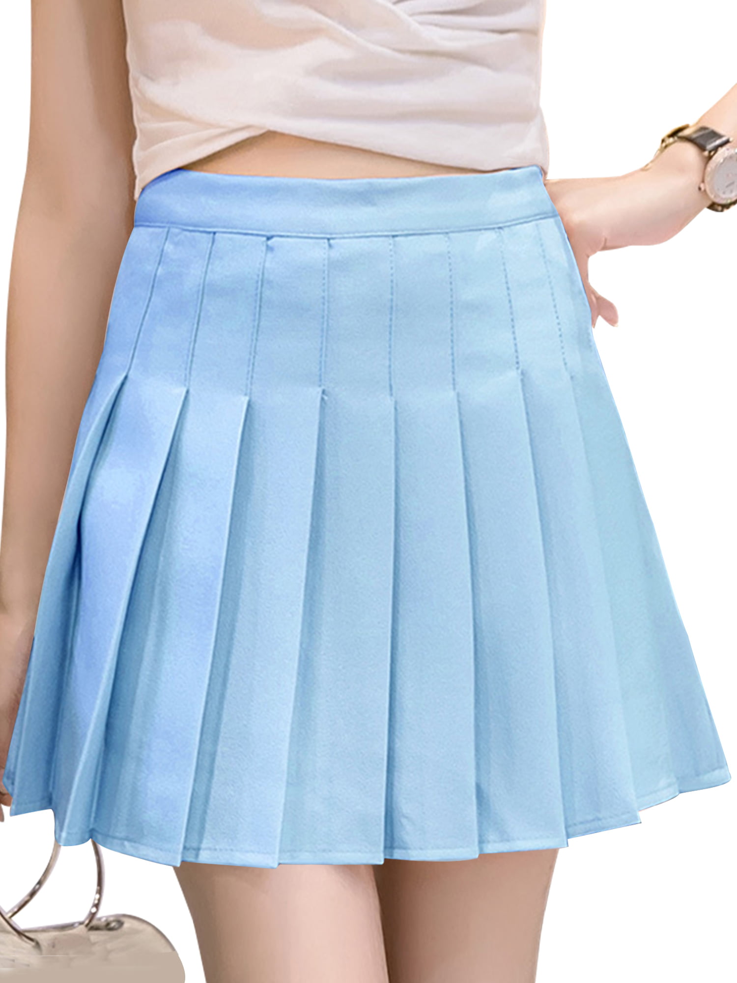 Sexy Dance Women Fashion Summer A Line Zipper High Waist Pleated Skirt Wind Cosplay Skirt 