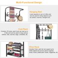 3Tier Industrial Hall Tree Bench Shoe Storage Coat Rack Shoe Bench W