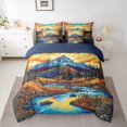 thumbnail image 2 of Homewish Natural Scenery 7pcs Bedding Comforter Set,Snow Mountain Pattern Queen Bedding Sets,Modern Art Queen Sheet Sets For Adults,Breathable Home Decor Reversible, 2 of 8