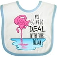 thumbnail image 3 of Inktastic Not Going to Deal with This Today- Sleeping Flamingo Boys or Girls Baby Bib, 3 of 4