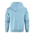 thumbnail image 6 of LWavelet Men's Quarter Zip Hoodie with Utility Pockets - Casual Everyday Fall Winter Pullover Light Blue 2XL, 6 of 6