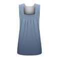 thumbnail image 4 of Wiyuqeen Womens Side Split Tank Tops Classic Fashion Marble Printed Blouses Baggy Pleated Square Neck T-shirts Elegant Summer Sleeveless Graphic Tees, 4 of 5