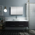 thumbnail image 6 of Fresca Fvn6160-Vsl Lucera 60" Wall Mounted Single Basin Vanity Set - Brown, 6 of 7