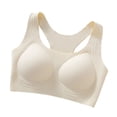 thumbnail image 4 of Shrysg Women's Wireless Push-Up Bralette Solid Color Breathable T-Back Everyday Bra Light Support Casual Underwear White, 4 of 6