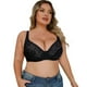 thumbnail image 1 of Gibobby Sujetador de encaje sexy de talla grande y cómodo para mujer Sujetador de libros(Negro,38), 1 of 5
