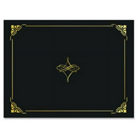 Geographics  Gold Foil Border Certificate Holder- Black & Gold - 5 Per Pack