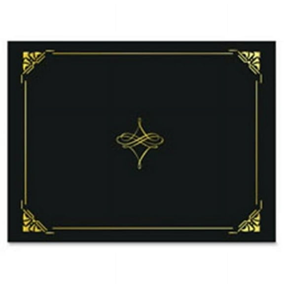 Geographics  Gold Foil Border Certificate Holder- Black & Gold - 5 Per Pack
