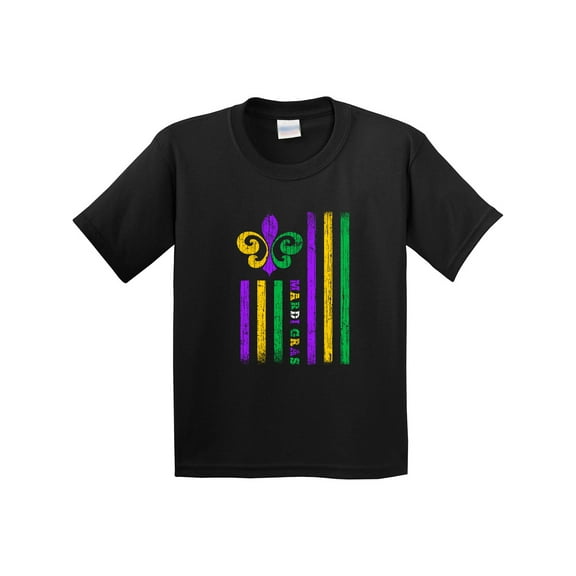 Inktastic Mardi Gras Flag Youth T-Shirt