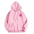 thumbnail image 4 of DDAPJ pyju Pink Flower Hoodie for Women Teen Girls Cute Hooded Sweatshirts Trendy Casual Graphic Hoodies Oversized Drawstring Pullover Tops Pink S, 4 of 6