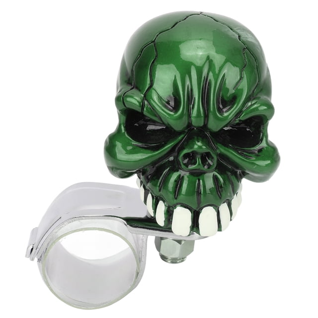 Steering Wheel Suicide Knob, Car Steering Wheel Universal Skull Shape For SUV For Trucks Green