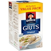Quaker Original Instant Grits Value Pack, 22 Packets, 0.99 oz Shelf-Stable Box