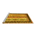 thumbnail image 2 of Ahgly Company Machine Washable Indoor Round Abstract Yellow Contemporary Area Rugs, 5' Round, 2 of 4