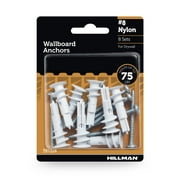 Hillman Drywall Nylon Anchor Screws, Pan Head Phillips Screw, VP Nylon, #8, 75lbs, 8 Sets