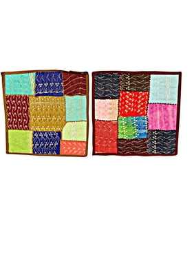 Mogul 2 Home Decorative Indian Handmade Cotton Cushion Cover Patchwork Embroidered 16 X 16 Inches