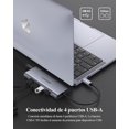 thumbnail image 2 of LENTION Hub USB C con HDMI 4K, 4 USB 3.0, Carga Tipo C Coatible con 2016-2023 MacBook Pro, Nuevo Mac Air y Surface, Chromebook, más, Adaptador de Controlador table (CB-C35, Gris pacial), 2 of 5