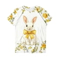 thumbnail image 5 of Womens Easter Shirt Rabbit Graphic Tees Casual Short Sleeve T-Shirts Round Neck Loose Comfy Blouse Cute Festival Outfits, 5 of 5