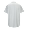thumbnail image 3 of ZZHZGZ 4Th of July White Linen Shirt Summer Man's Refreshing Casual Fashion Short Sleeve Shirt Late July Slim fit Dress Shirts for Men L, 3 of 7