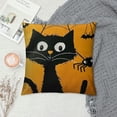 thumbnail image 2 of Nawypu  Throw Pillow Covers Happy Halloween Black Cat and Spider Decor Square Cushion Pillows Cover  for Men Women for Couch Bedroom, 2 of 5