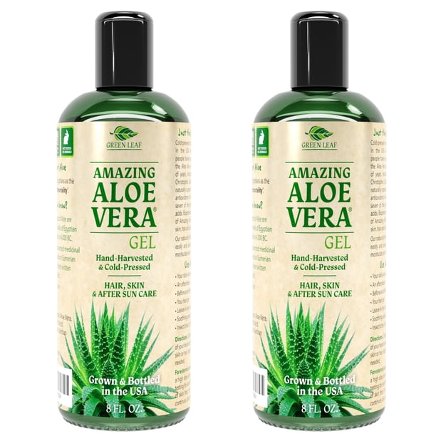 Gel de aloe vera Green Leaf Naturals para piel, 480 ml, paquete de 2
