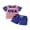 Blue, variant on Cenuakty Toddler Baby Boy 4th of July Outfit Striped Star Short Sleeve T-Shirts and Solid Shorts 2 Piece Waffle Clothing Set