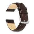 thumbnail image 3 of 12mm Short Dark Brown Smooth Leather with Silver-tone Buckle 6.25 inch Watch Band, 3 of 4