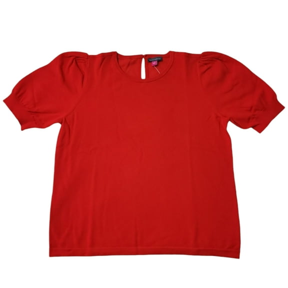 Vince Camuto Women's Lightweight Pearl Button Closure Short Sleeve Sweater - XS