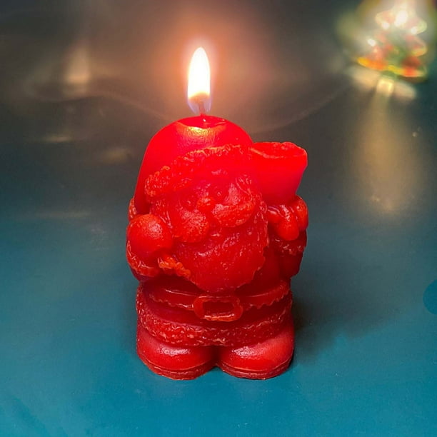 Vela aromática decorativa navideña hecha a mano, para el hogar, regalo de cumpleaños, vela decorativa, vela perfumada, aroma auténtico, para dormitorio, base de madera.