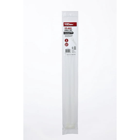 Hyper Tough 18inch Cable Tie Natural 5Pcs