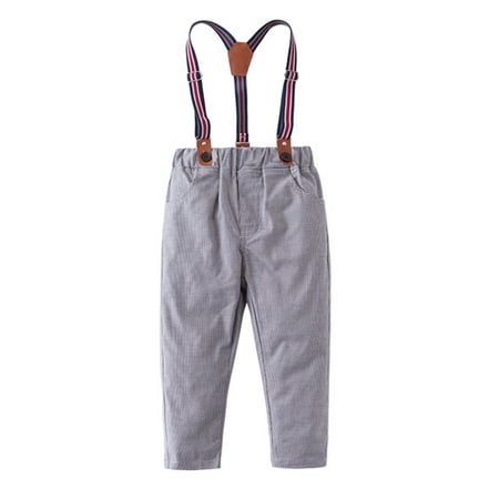

Toddler Little Boy Classic Chino Pants with Suspenders