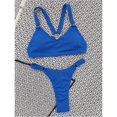 thumbnail image 5 of Gibobby Conjunto de Bañador Sexy Verano damas sexy bikini color sólido dos piezas traje de baño playa traje de baño(Azul,M), 5 of 5