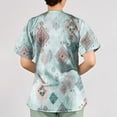 thumbnail image 5 of Iaqnaocc Scrubs for Women Plus Size Western Ethnic Style Nurse Working Uniforms Fashion V-Neck Side Slits Scrub Shirt Party Short Sleeve Tees Blouse with Pockets Multicolor L, 5 of 5