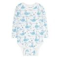 thumbnail image 5 of Everyday Kids 7 Pack Blue Long Sleeve Baby Bodysuits for Boys, 5 of 18