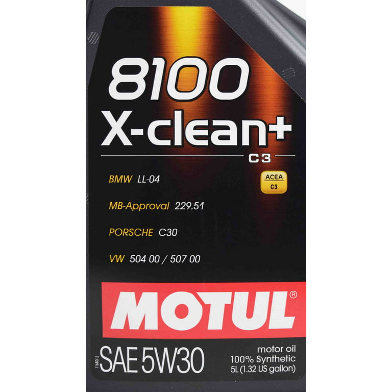 Motul 8100 X-Clean+ Synthetic Motor Oil 5W30 - 5 Liter 