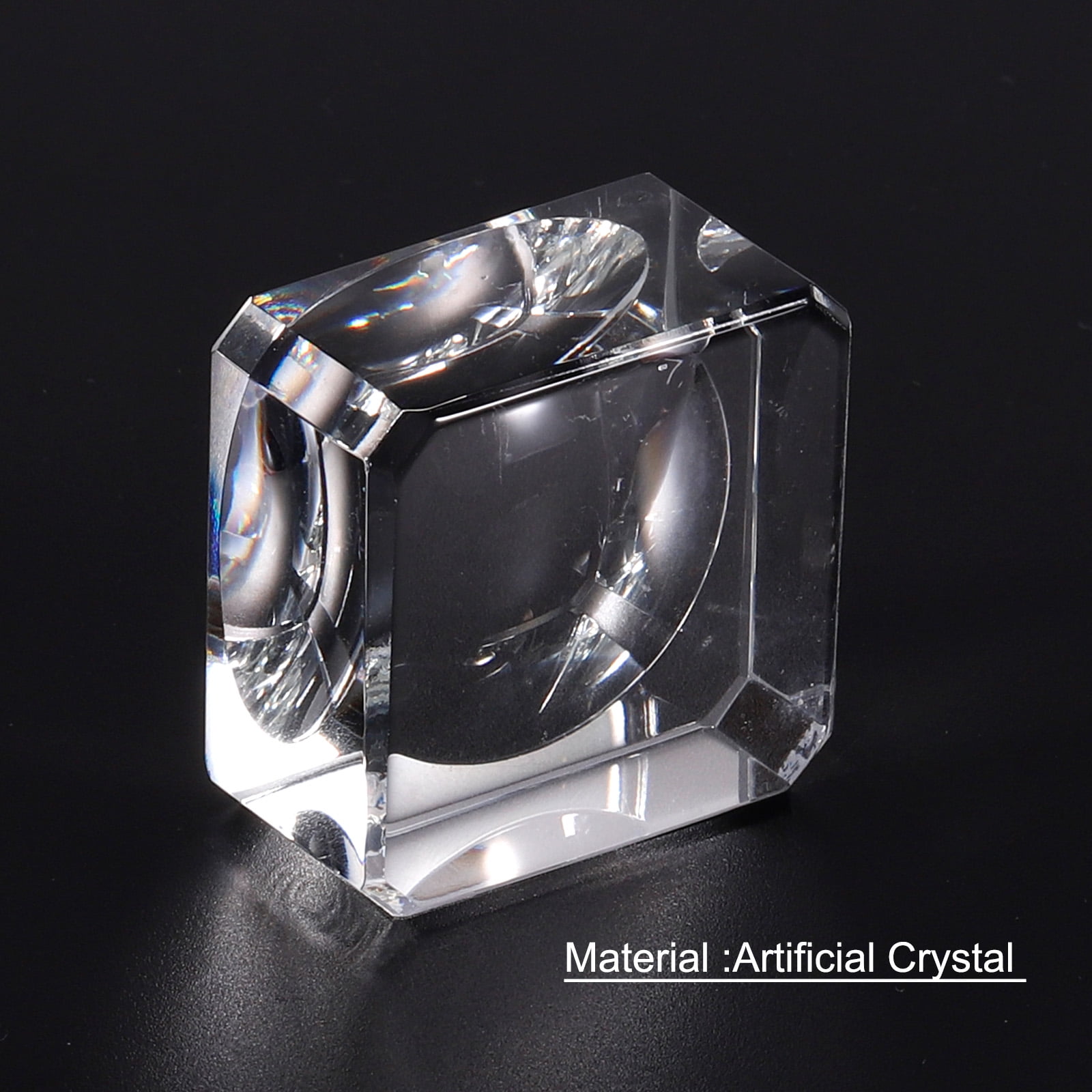 Unique Bargains 3pcs Crystal LED Display Base Holders 1.57" x 1.57" x 0.83" Transparent