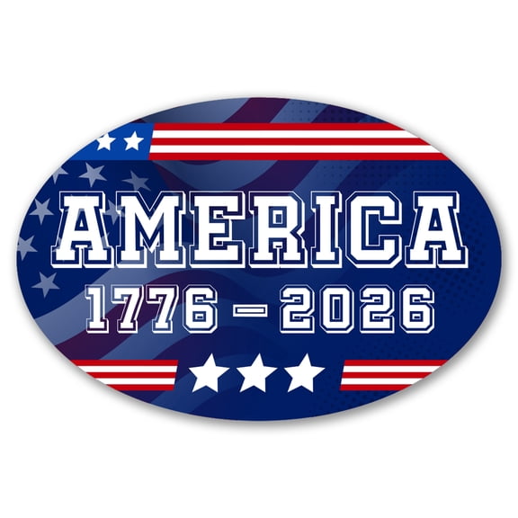 Magnet Me Up America 1776 2026 Car Magnet, Oval 4"x6" - USA 250th Crafted in USA