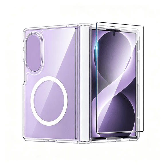 HBMYN for Z-Fold-8 Case: [Full Hinge Protection] [Screen Protector] Compatible with Heavy Duty Rugged Shockproof Anti-Scratch Protective Clear Phone Cover(A-Clear)