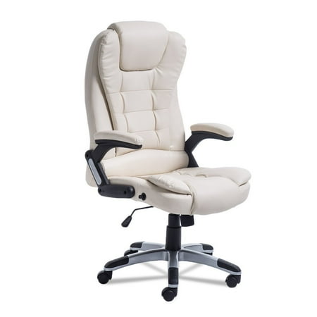 Swivel Gaming Massage Chair Ergonomic PU Leather Executive Office Chair Heated Vibrating 7 Point Wireless Massage Chair with Heating Function (Black)
