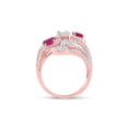 thumbnail image 4 of 14kt Rose Gold Womens Oval Ruby Diamond Spiral Cocktail Ring 1-3/4 Cttw, 4 of 4